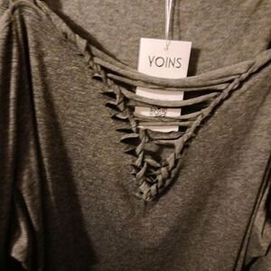 Cold shoulder lace-up top